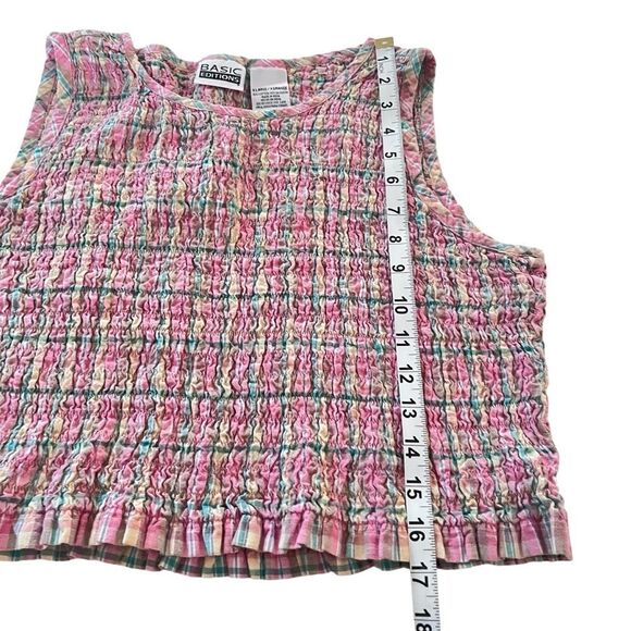 Vintage Smocked Plaid Crop Top - Picture 5 of 5
